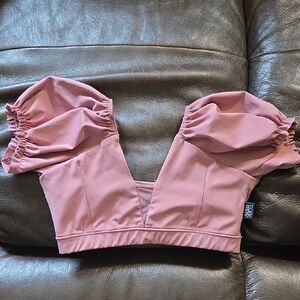 Tiger Friday, Elegant Pink Puff Sleeve Top